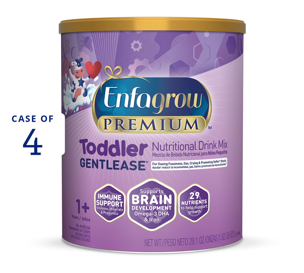 Enfagrow Premium Gentlease Toddler 29.1oz case of 4