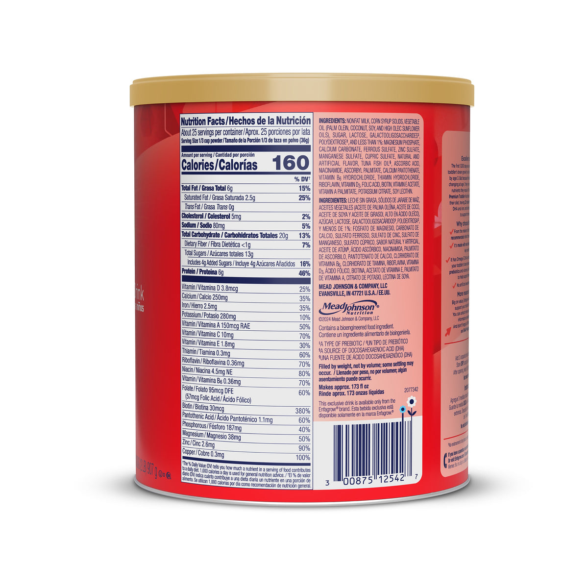 Enfagrow Premium Toddler Vanilla nutrition facts and ingredients