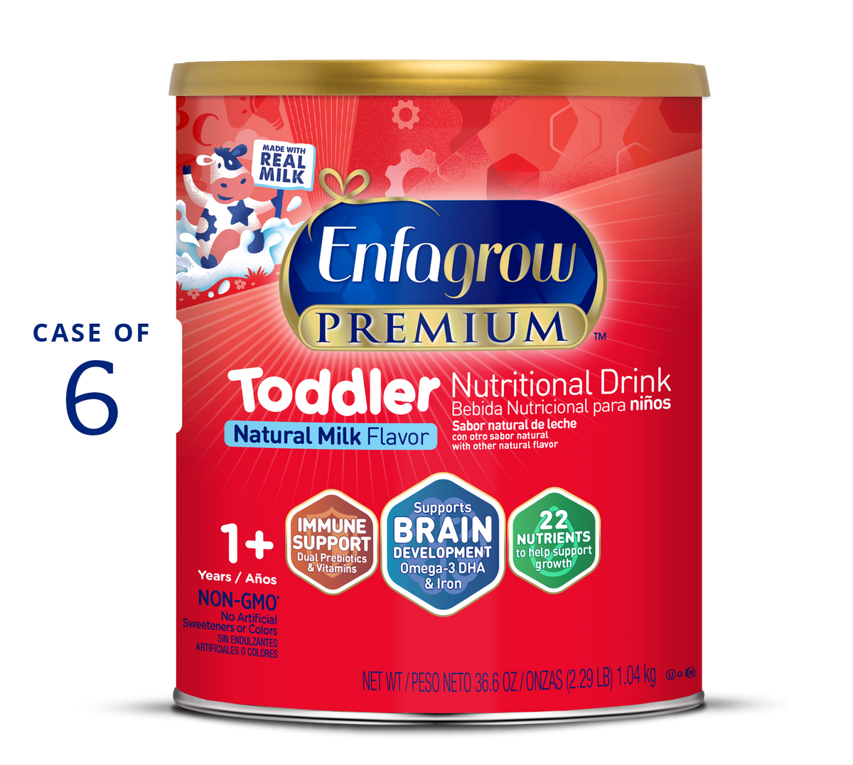 Enfagrow Premium Toddler Natural Milk 36.6oz case of 6